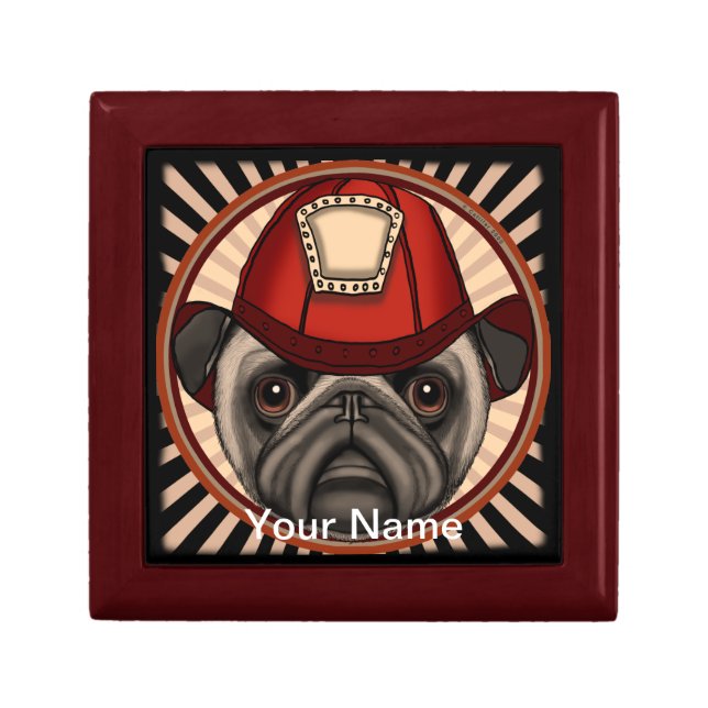 Firefighter Pug Gift Box (Front)
