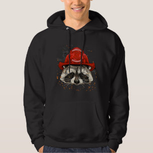 Firefighter Raccoon Fire Department Fireman Trash Hoodie