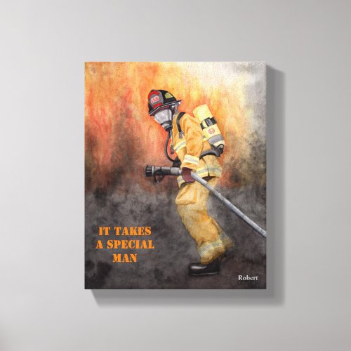 Firefighter Ready For Duty Personalize NAME TEXT Canvas Print