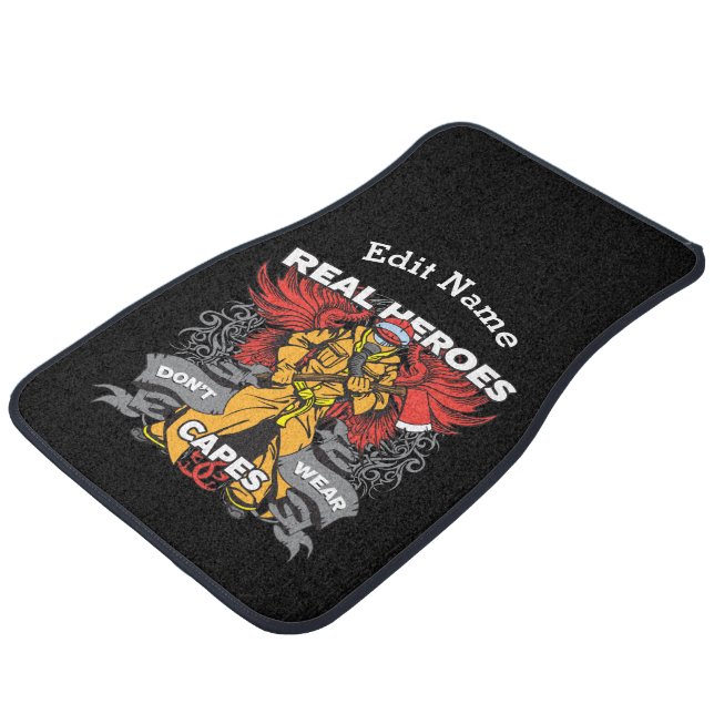 Firefighter Real Heroes Car Floor Mat (Angled)