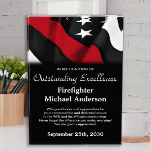 Firefighter Recognition Service Thin Red Line Acrylic Award