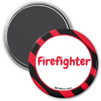 Firefighter red black white magnet