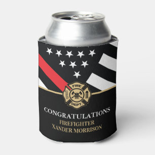 Firefighter Red Line Fire Academy Graduation Can Cooler