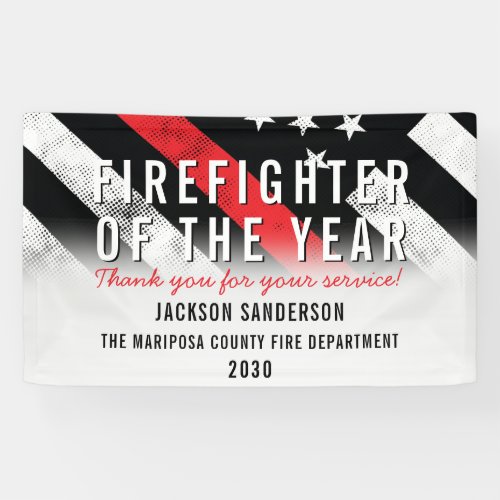Firefighter Red Line Flag Employee Recognition Banner