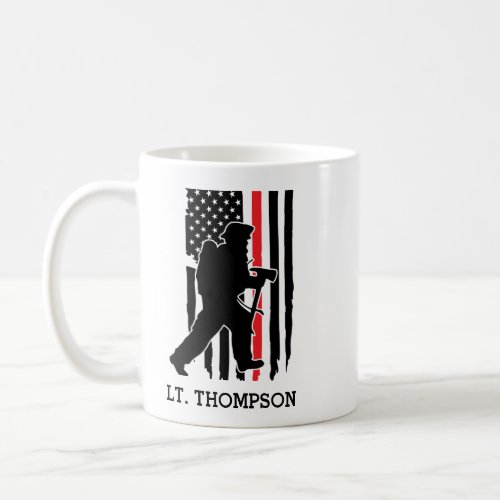 Firefighter Red Line Flag    Personalized Coffee Mug