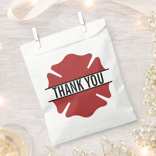 Firefighter Red Logo Symbol Thank You Favor Bag (Clipped)