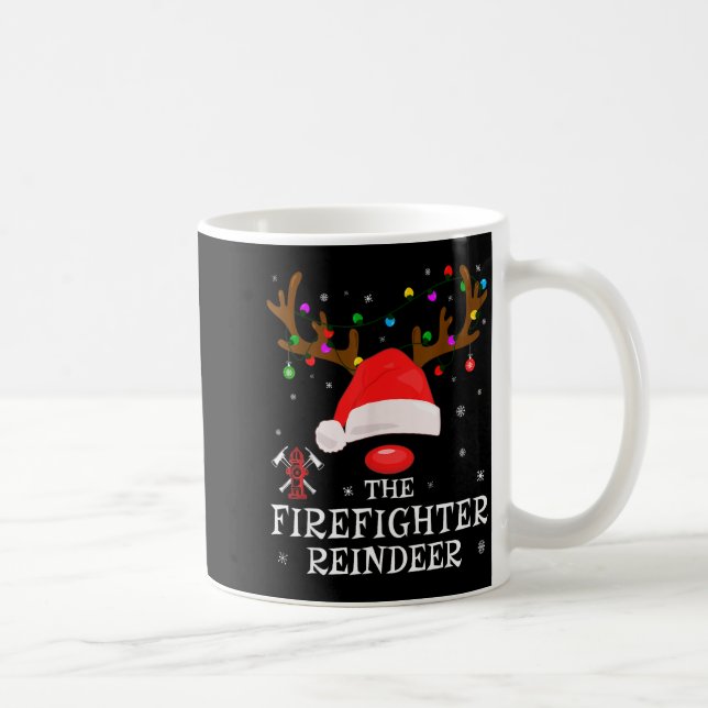 Firefighter Reindeer Family Matching Christmas Pjs Coffee Mug (Right)