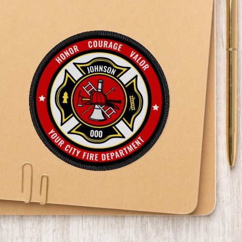Firefighter Rescue ADD NAME Fire Department Badge