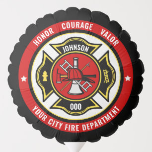 Firefighter Rescue ADD NAME Fire Department Badge Balloon