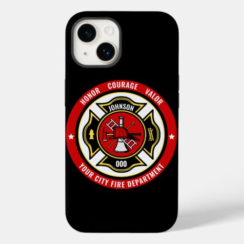 Firefighter Rescue ADD NAME Fire Department Badge Case_Mate iPhone 14 Case