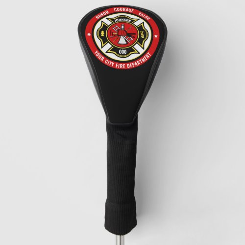 Firefighter Rescue ADD NAME Fire Department Badge Golf Head Cover