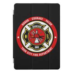 Firefighter Rescue ADD NAME Fire Department Badge iPad Pro Cover