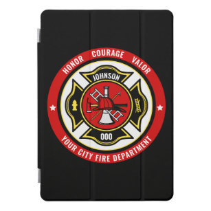 Firefighter Rescue ADD NAME Fire Department Badge iPad Pro Cover