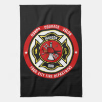 Firefighter Rescue ADD NAME Fire Department Badge