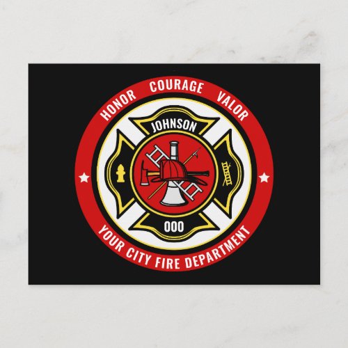 Firefighter Rescue ADD NAME Fire Department Badge