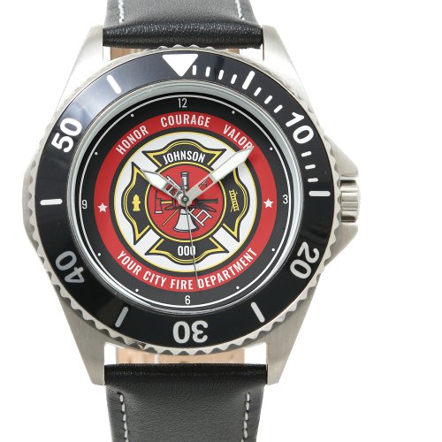 Firefighter Rescue ADD NAME Fire Department Badge Watch