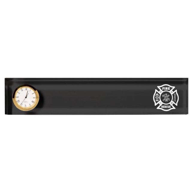 Firefighter Rescue Desk Name Plate (Front)