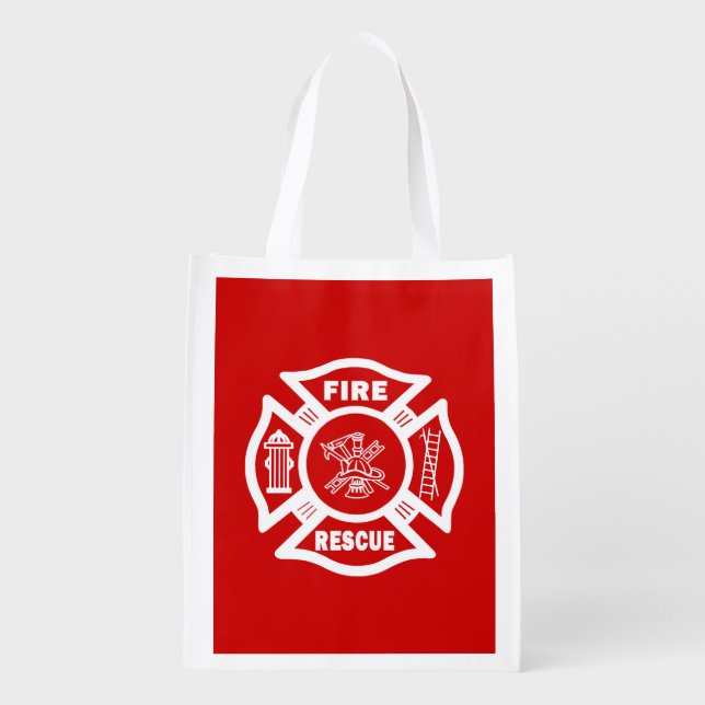 Firefighter Rescue Grocery Bag (Back)