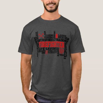 Firefighter Rescue Volunteer Design Print T-shirt by PaintedDreamsDesigns at Zazzle