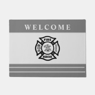Firefighter Fire Dept Welcome Mat