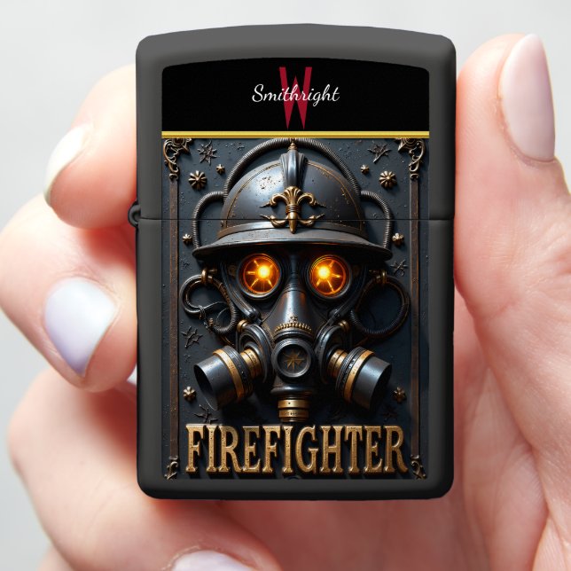 Firefighter Respirator Mask Zippo Lighter (In Hand)