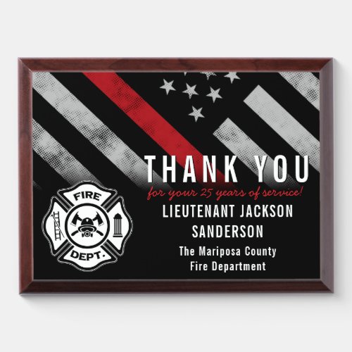 Firefighter Retirement 25 Years Fire Department