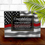 Firefighter Retirement Acrylic Award<br><div class="desc">Classic thin red line firefighter flag in the background of this beautiful retirement keepsake. Be sure to edit all the text fields to make it 100% personalized.</div>