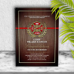 Firefighter Retirement  Acrylic Award<br><div class="desc">Classic Maltese cross and thin red line faux woodgrain design for this firefighter retirement award keepsake</div>