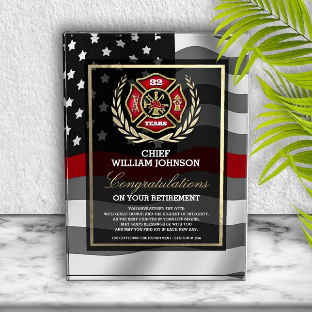 Firefighter Retirement  Acrylic Award (Creator Uploaded)