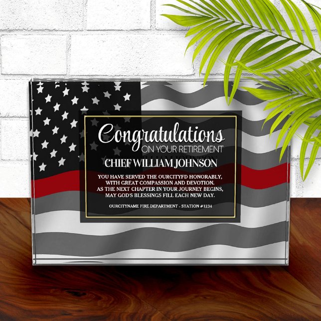 Firefighter Retirement Acrylic Award (Creator Uploaded)