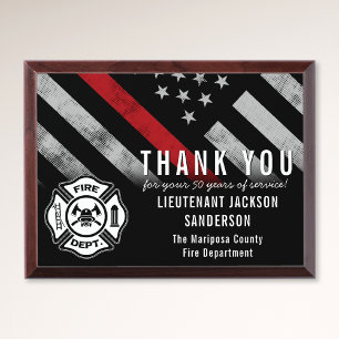 Firefighter Retirement Anniversary Fire Department Award Plaque