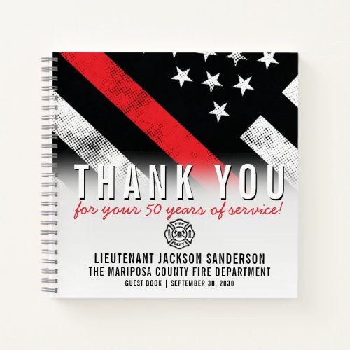 Firefighter Retirement Anniversary Flag Guest Book