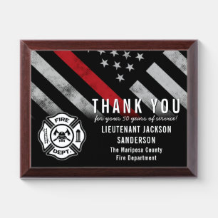 Firefighter Retirement Anniversary Logo Badge Award Plaque