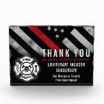 Firefighter Retirement Anniversary Red Line Flag Acrylic Award<br><div class="desc">This design features a firefighter flag with black and white stripes,  and a thin red line stripe as well. This award is great for showing appreciation to a firefighter celebrating an anniversary or thanking a retiring lieutenant,  captain,  or chief for their years of service.</div>