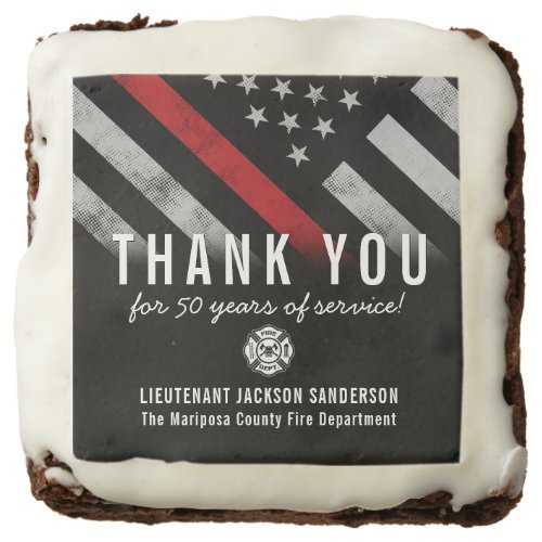 Firefighter Retirement Anniversary Red Line Flag Brownie