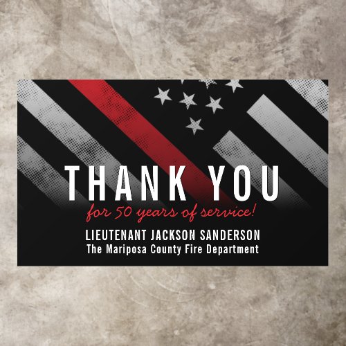 Firefighter Retirement Anniversary Red Line Flag