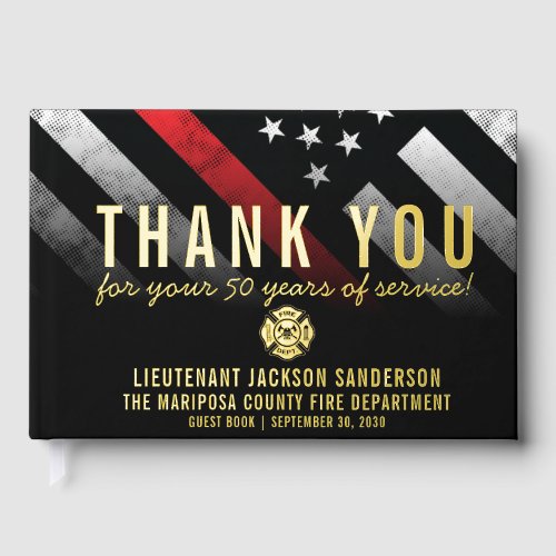 Firefighter Retirement Anniversary Red Line Flag