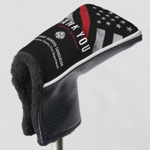 Firefighter Retirement Anniversary Red Line Flag Golf Head Cover