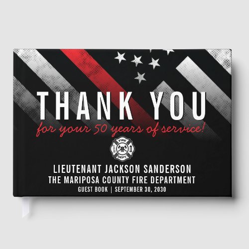 Firefighter Retirement Anniversary Red Line Flag