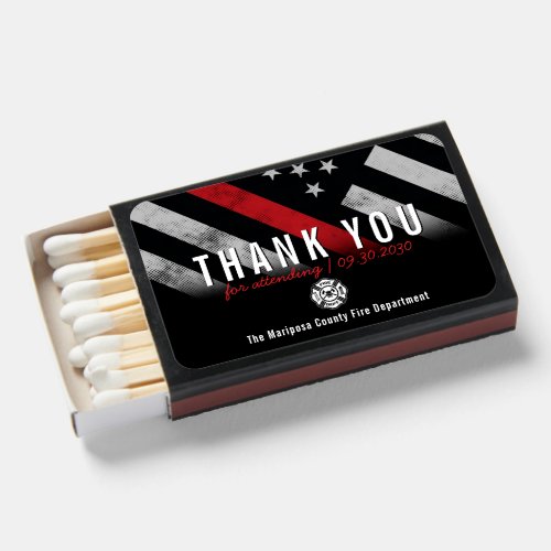 Firefighter Retirement Anniversary Red Line Flag Matchboxes