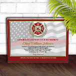 Firefighter Retirement Award<br><div class="desc">Classic thin red line firefighter flag in the background of this beautiful retirement keepsake. Be sure to edit all the text fields to make it 100% personalized.</div>