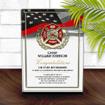 Firefighter Retirement  Award Plaque<br><div class="desc">Classic Maltese cross & thin red line firefighter flag for this retirement award keepsake</div>