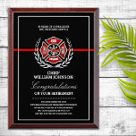 Firefighter Retirement  Award Plaque<br><div class="desc">Classic silver framed Maltese cross and thin red line design for this firefighter retirement award keepsake.</div>