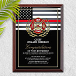 Firefighter Retirement  Award Plaque<br><div class="desc">Classic Maltese cross & thin red line firefighter flag for this retirement award keepsake</div>