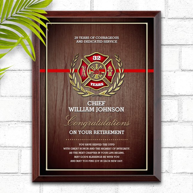 Firefighter Retirement  Award Plaque (Creator Uploaded)