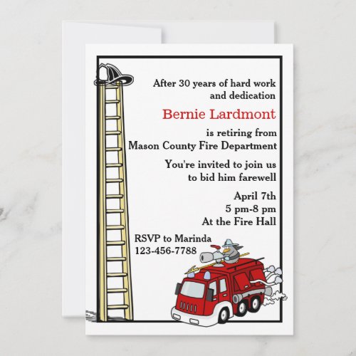 Firefighter RetirementBirthday Party Invitation
