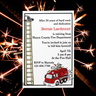 Firefighter Retirement/Birthday Party Invitation