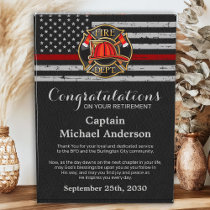 Firefighter Retirement Custom Emblem Thin Red Line Acrylic Award