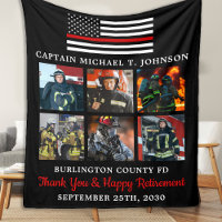 Firefighter Retirement Custom Photo Thin Red Line