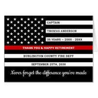 Firefighter Retirement Custom Thin Red Line Flag